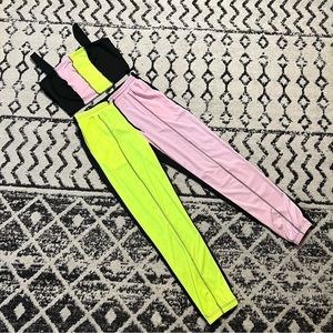 Two piece set | pink yellow black | comfy cute